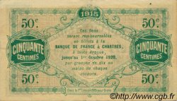 50 Centimes FRANCE régionalisme et divers Chartres 1915 JP.045.01 TTB à SUP