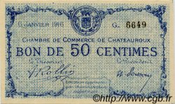 50 Centimes FRANCE régionalisme et divers Chateauroux 1916 JP.046.14 TTB à SUP