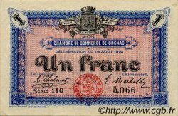 1 Franc FRANCE régionalisme et divers Cognac 1916 JP.049.03 TTB à SUP