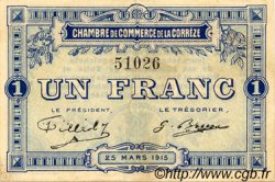 1 Franc FRANCE régionalisme et divers Corrèze 1915 JP.051.03 TB