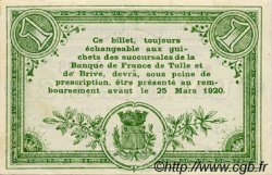 1 Franc FRANCE régionalisme et divers Corrèze 1915 JP.051.12 TTB à SUP