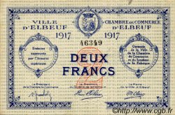 2 Francs FRANCE régionalisme et divers Elbeuf 1917 JP.055.13 TTB à SUP