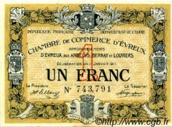 1 Franc FRANCE régionalisme et divers Évreux 1917 JP.057.11 TTB à SUP