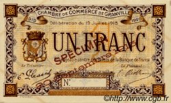 1 Franc Spécimen FRANCE régionalisme et divers Granville 1915 JP.060.05 SPL à NEUF