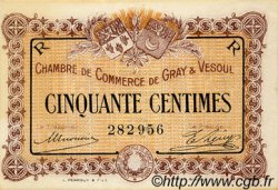 50 Centimes FRANCE régionalisme et divers Gray et Vesoul 1915 JP.062.07 TTB à SUP