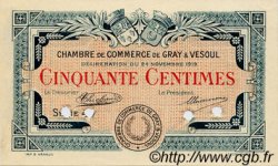 50 Centimes Spécimen FRANCE régionalisme et divers Gray et Vesoul 1919 JP.062.12 TTB à SUP