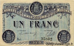 1 Franc FRANCE régionalisme et divers Laval 1920 JP.067.05 TTB à SUP