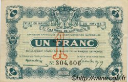 1 Franc FRANCE régionalisme et divers Le Havre 1920 JP.068.28 TTB à SUP