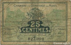 25 Centimes FRANCE régionalisme et divers Le Mans 1922 JP.069.20 TB