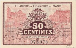 50 Centimes FRANCE régionalisme et divers Le Mans 1922 JP.069.23 SPL à NEUF
