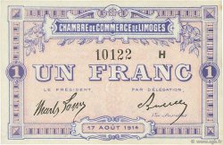 1 Franc FRANCE régionalisme et divers Limoges 1914 JP.073.15 SPL à NEUF