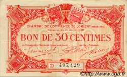 50 Centimes FRANCE régionalisme et divers Lorient 1920 JP.075.32 TTB à SUP