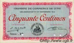 50 Centimes Annulé FRANCE régionalisme et divers Lure 1915 JP.076.05 TTB à SUP