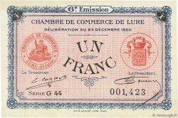 1 Franc FRANCE régionalisme et divers Lure 1920 JP.076.37 SPL à NEUF