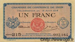 1 Franc FRANCE régionalisme et divers Lyon 1914 JP.077.01 TTB à SUP