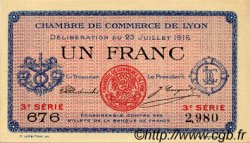 1 Franc FRANCE régionalisme et divers Lyon 1916 JP.077.10 SPL à NEUF