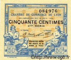 50 Centimes FRANCE régionalisme et divers Lyon 1922 JP.077.26 TTB à SUP