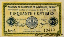 50 Centimes FRANCE régionalisme et divers Montluçon, Gannat 1916 JP.084.21