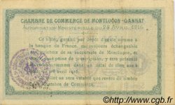 1 Franc FRANCE régionalisme et divers Montluçon, Gannat 1916 JP.084.23 TTB à SUP