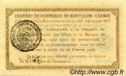50 Centimes FRANCE régionalisme et divers Montluçon, Gannat 1917 JP.084.28 SPL à NEUF