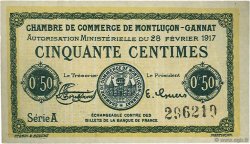 50 Centimes FRANCE régionalisme et divers Montluçon, Gannat 1917 JP.084.28 TB