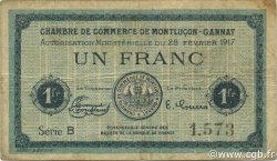 1 Franc FRANCE régionalisme et divers Montluçon, Gannat 1917 JP.084.31 TB