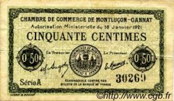 50 Centimes FRANCE régionalisme et divers Montluçon, Gannat 1921 JP.084.56 TB