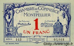 1 Franc FRANCE régionalisme et divers Montpellier 1917 JP.085.18 SPL à NEUF