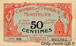 50 Centimes FRANCE régionalisme et divers Montpellier 1921 JP.085.22 TTB à SUP