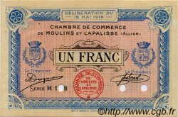 1 Franc Spécimen FRANCE régionalisme et divers Moulins et Lapalisse 1916 JP.086.06 TTB à SUP