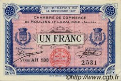 1 Franc FRANCE régionalisme et divers Moulins et Lapalisse 1917 JP.086.13 TTB à SUP