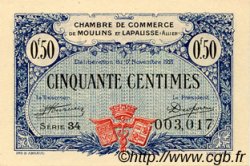50 Centimes FRANCE régionalisme et divers Moulins et Lapalisse 1921 JP.086.22 SPL à NEUF