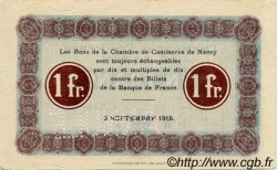 1 Franc Annulé FRANCE régionalisme et divers Nancy 1915 JP.087.04 TTB à SUP