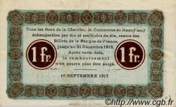 1 Franc FRANCE régionalisme et divers Nancy 1917 JP.087.15 TTB à SUP