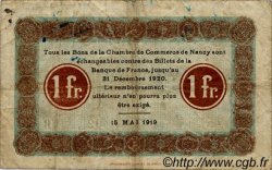 1 Franc FRANCE régionalisme et divers Nancy 1919 JP.087.36 TB