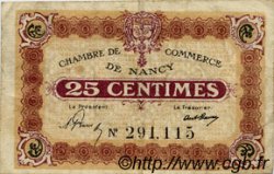 25 Centimes FRANCE regionalism and miscellaneous Nancy 1918 JP.087.61 F