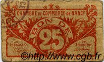 25 Centimes FRANCE régionalisme et divers Nancy 1918 JP.087.67 TB