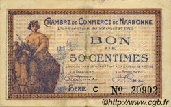 50 Centimes FRANCE régionalisme et divers Narbonne 1915 JP.089.01 TTB à SUP