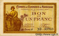 1 Franc FRANCE régionalisme et divers Narbonne 1916 JP.089.11 SPL à NEUF
