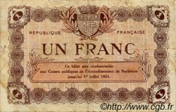 1 Franc FRANCE régionalisme et divers Narbonne 1921 JP.089.28 TB