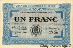 1 Franc FRANCE régionalisme et divers Nevers 1915 JP.090.07 TTB à SUP