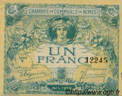 1 Franc FRANCE régionalisme et divers Nîmes 1915 JP.092.06 TTB à SUP