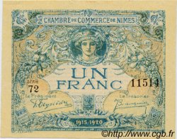 1 Franc FRANCE régionalisme et divers Nîmes 1915 JP.092.11 SPL à NEUF