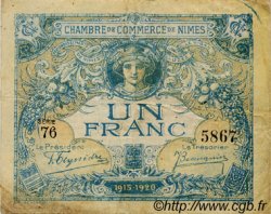 1 Franc FRANCE régionalisme et divers Nîmes 1915 JP.092.11 TB