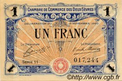1 Franc FRANCE régionalisme et divers Niort 1920 JP.093.11 TTB à SUP