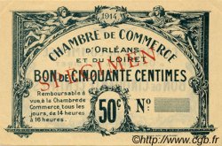 50 Centimes Spécimen FRANCE régionalisme et divers Orléans 1918 JP.095.01 TTB à SUP