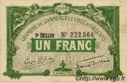 1 Franc FRANCE régionalisme et divers Orléans 1916 JP.095.12 TTB à SUP