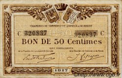 50 Centimes FRANCE régionalisme et divers Quimper et Brest 1917 JP.104.07 TB
