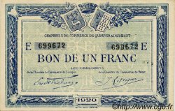 1 Franc FRANCE régionalisme et divers Quimper et Brest 1920 JP.104.17 SPL à NEUF