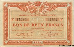 2 Francs FRANCE régionalisme et divers Quimper et Brest 1921 JP.104.21 TTB à SUP